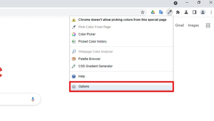 extension options - How to Manage List of Extensions in Google Chrome 19