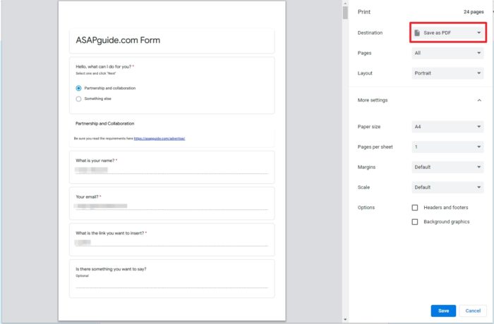 save as pdf 2 - How to Quickly Convert Google Forms to a Printable PDF 21
