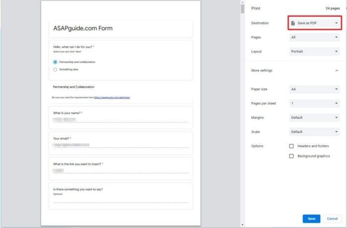 save as pdf 2 - How to Quickly Convert Google Forms to a Printable PDF 21