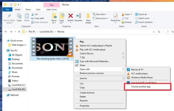 how to change default program to media player