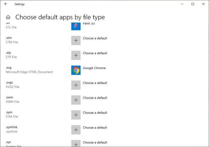 windows 10 change default program for file type