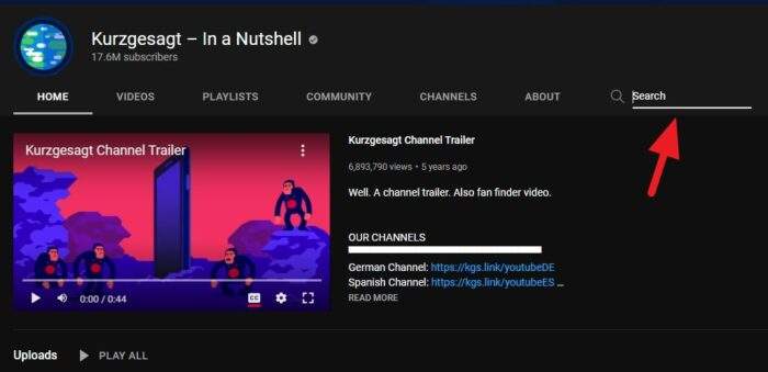 search bar channel - How to Search Videos Within a YouTube Channel on Mobile 5