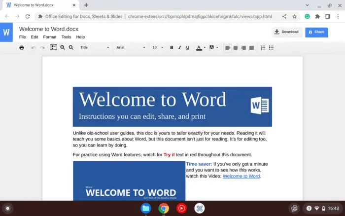 can you download microsoft word on a chromebook