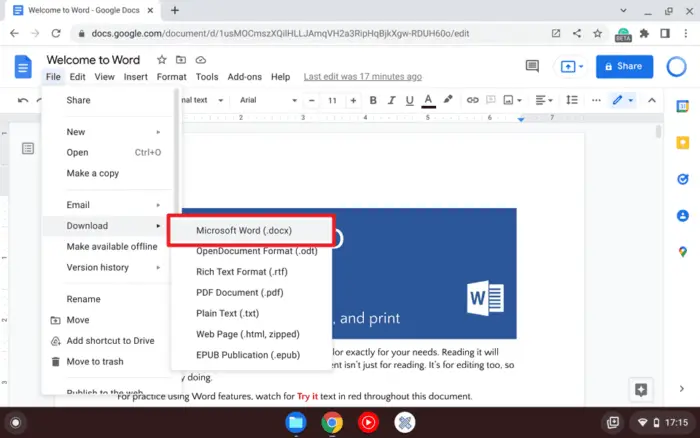 what is the chromebook equivalent to microsoft word