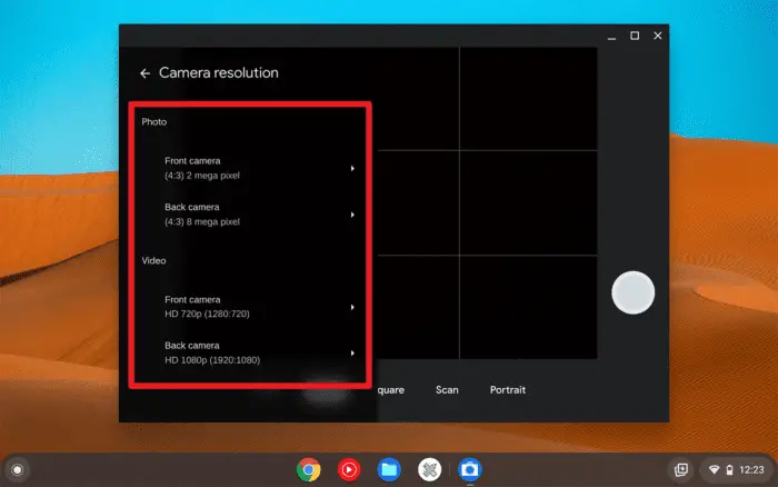 camera resolution - How to Take a Photo With Your Chromebook Camera 11
