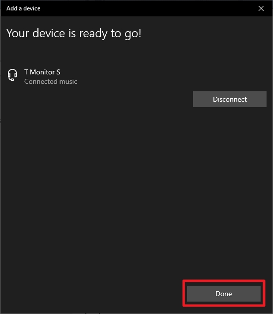 done 1 - How to Pair Bluetooth Headphones on Windows 10 17