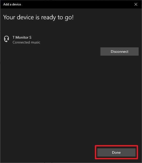 done 1 - How to Pair Bluetooth Headphones on Windows 10 17