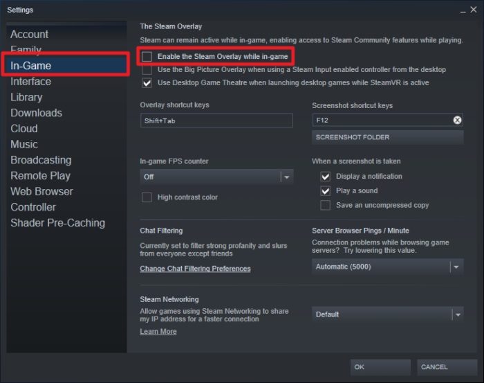 enable overlay - How to Turn Off All Steam Notifications 29