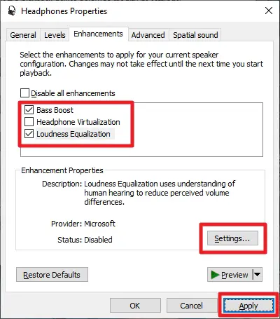 enhancement settings - How to Pair Bluetooth Headphones on Windows 10 31