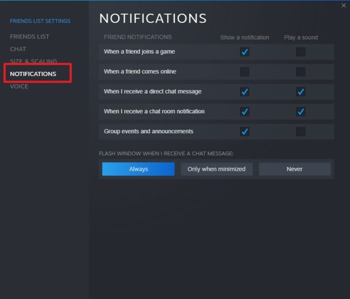 notifications - How to Turn Off All Steam Notifications 25