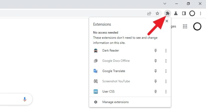 open extension menu - How to Pin Chrome Extensions to Its Toolbar 5