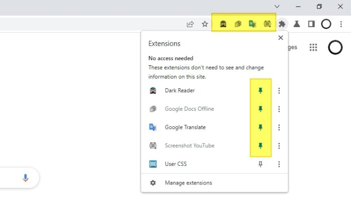 pin more extensions - How to Pin Chrome Extensions to Its Toolbar 9