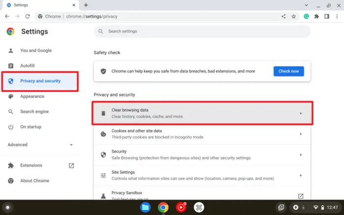 privacy and security - How to Clear Cache on Chromebook in 5 Steps 9