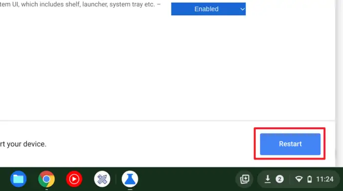restart - How to Enable Dark Mode on Chromebook 13