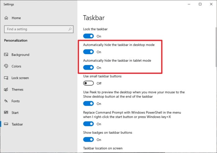 automatically hide taskbar - How to Hide Windows 10 Taskbar to Free Up Screen Space 7