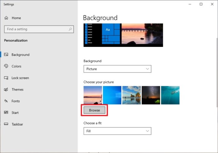 browse 1 - How to Change Your Wallpaper Picture in Windows 10 11