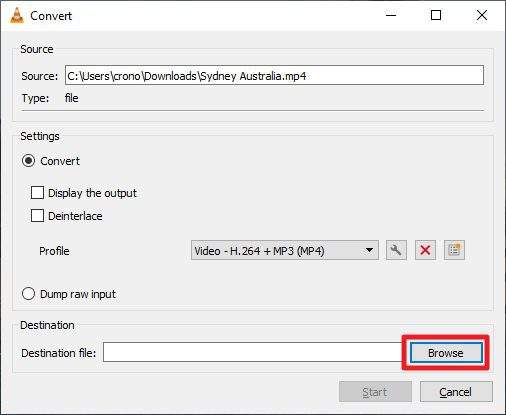 destination file browse - How to Rotate Video in VLC & Save it to Your Computer 31