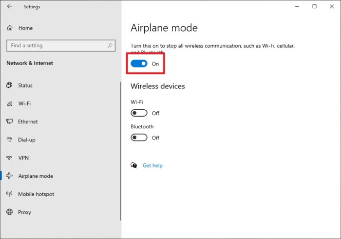 airplane mode settings - How to Enable/Disable Airplane Mode on Windows 10 9