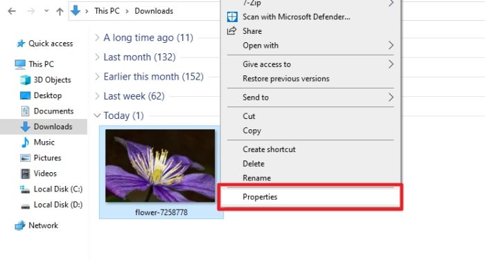 properties 1 - How to Check the DPI Resolution of an Image on Windows 9