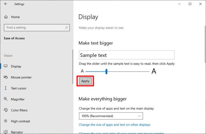 apply 3 - How to Increase Font Size in Windows 10 to be Readable 11