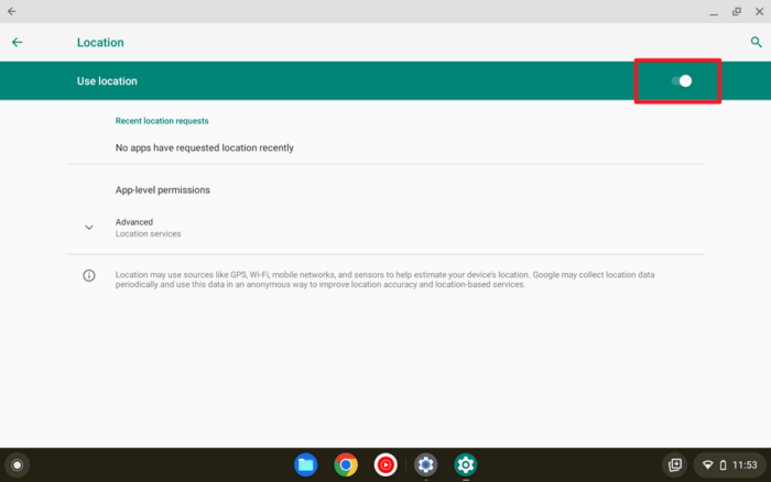 Screenshot 2022 08 11 11.53.20 - How to turn On / Off Location Service on a Chromebook 15