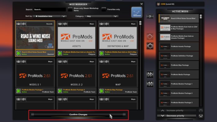 confirm changes - How to Install Mods to Euro Truck Simulator 2 15