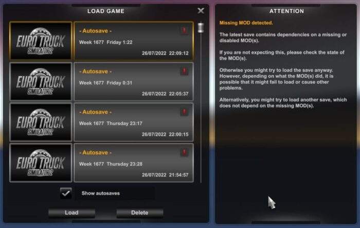 load game anyway - How to Update Euro Truck Simulator 2 to Latest Version 15