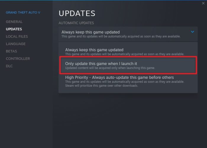 only update this game when I launch it - 3 Ways to Stop Steam Games from Updating 31