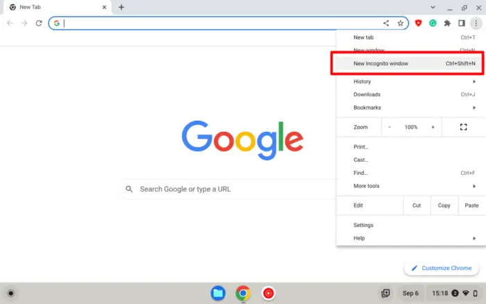 Screenshot 2022 09 06 15.18.12 - How to Go Incognito Mode on Chromebook 9