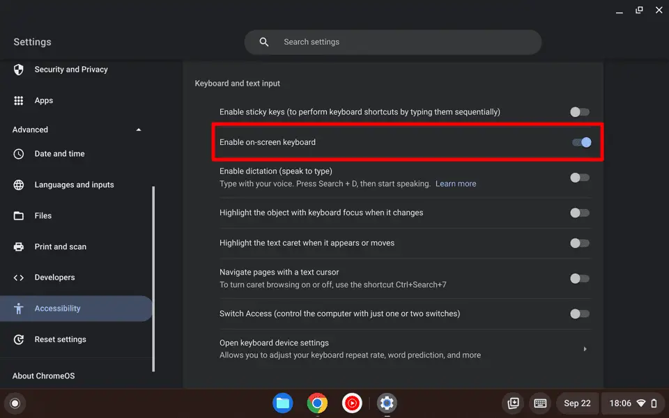 How to Open OnScreen Keyboard on Chromebook