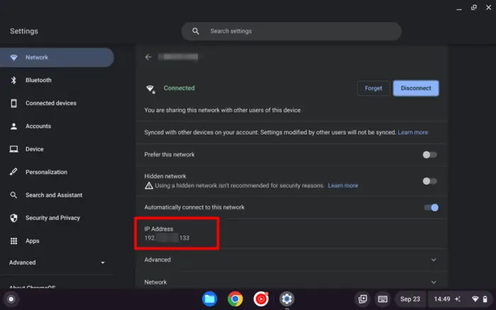Screenshot 2022 09 23 14.49.59 - How to Find the IP address of Your Chromebook 13
