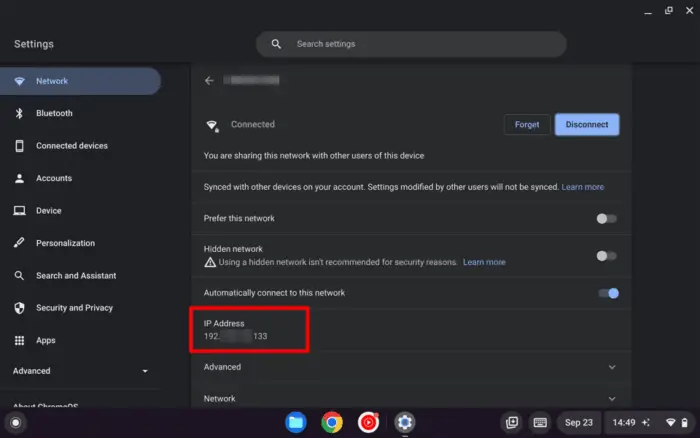 Screenshot 2022 09 23 14.49.59 - How to Find the IP address of Your Chromebook 13