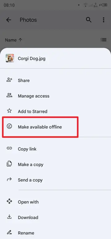 Screenshot 20221027 081023 - How to Access Google Drive Files Offline on PC & Mobile 9