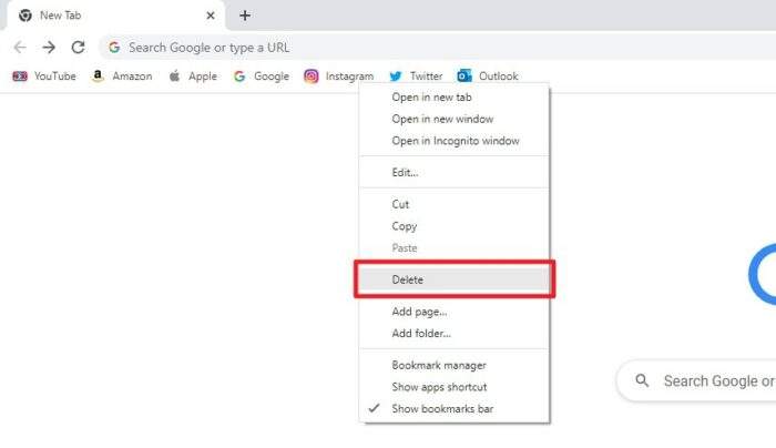 delete bookmark - How to Hide Chrome's Bookmarks Bar in 2 Seconds 15