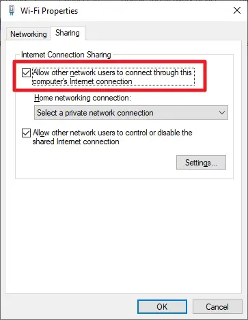 allow other network - How to Fix Android Mobile Hotspot Not Working on Windows 10 27