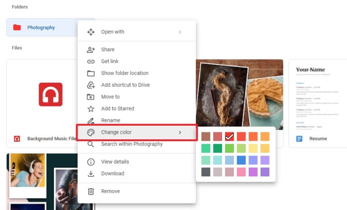 change folder color - How to Create a New Folder in Google Drive (PC & Mobile) 15