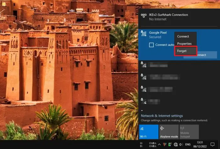 forget - How to Fix Android Mobile Hotspot Not Working on Windows 10 7