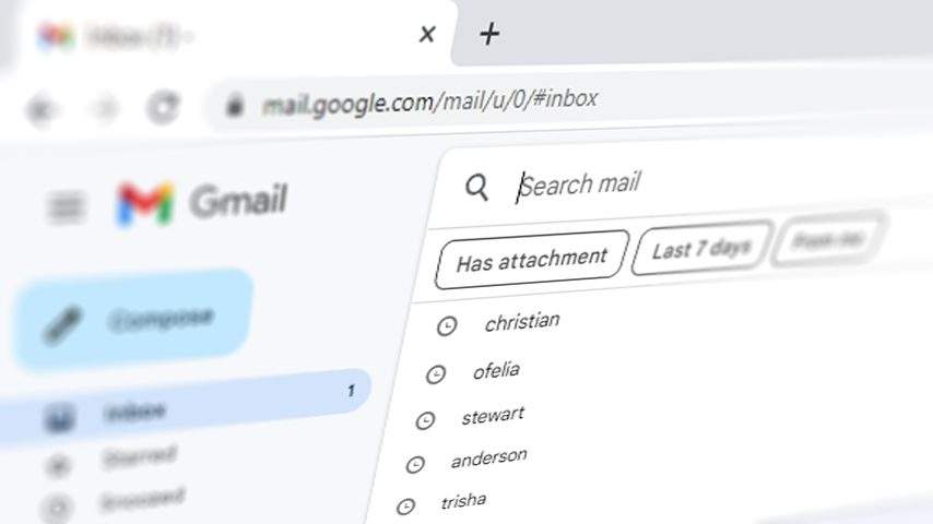 delete email search history gmail