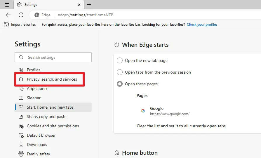 privacy - How to Make Google.com the Microsoft Edge Homepage 17