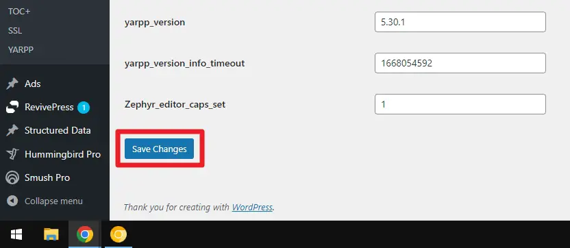 save changes - How to Set the Default Upload Image Size in WordPress 11