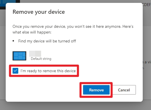 im ready to remove - How to Remove a Windows Device from Your Microsoft Account 11