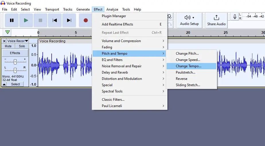 change tempo - How to Speed Up Audio in Audacity Without Changing Pitch 13