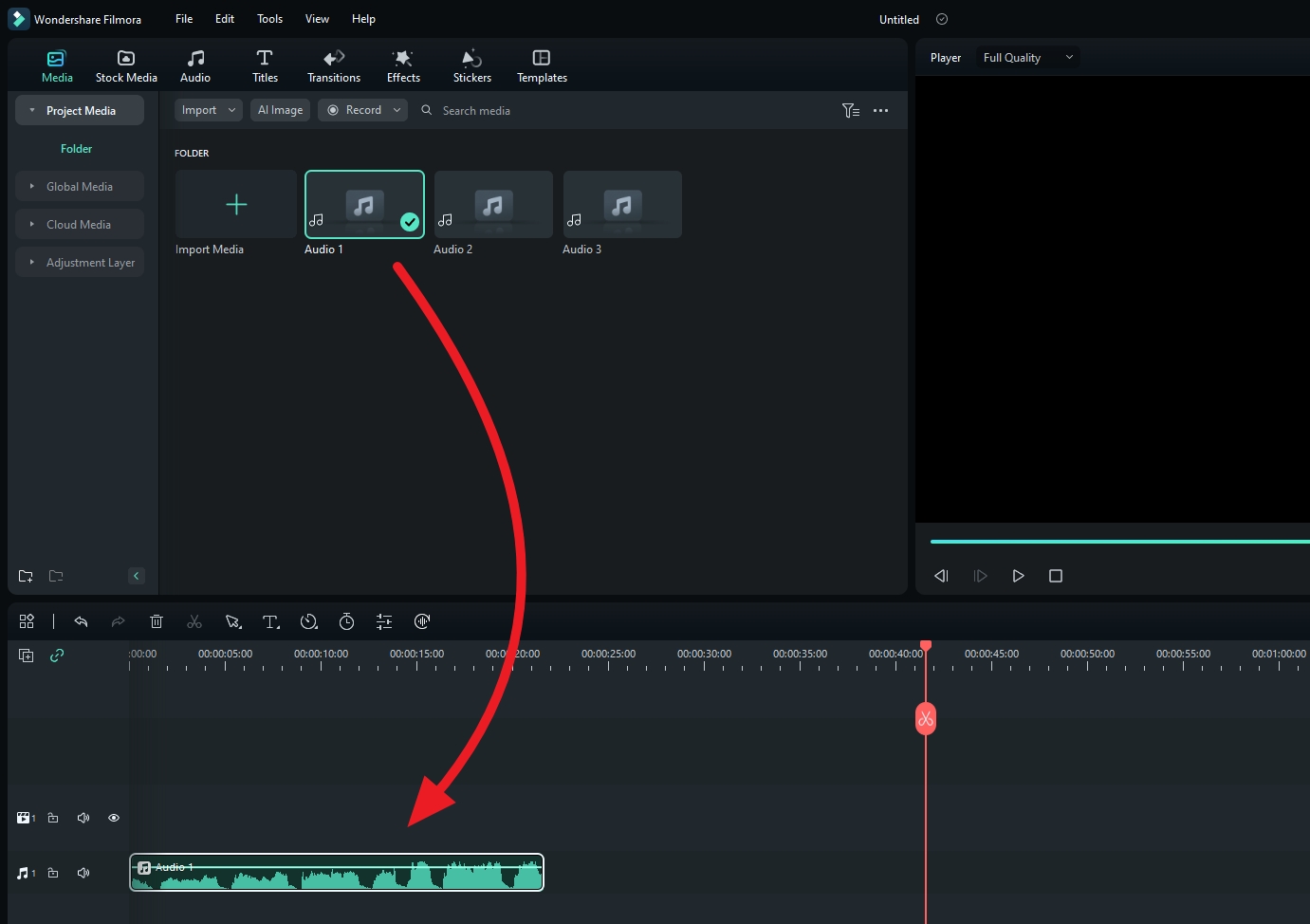 first audio - How to Create Audio Crossfade Effect in Filmora 25