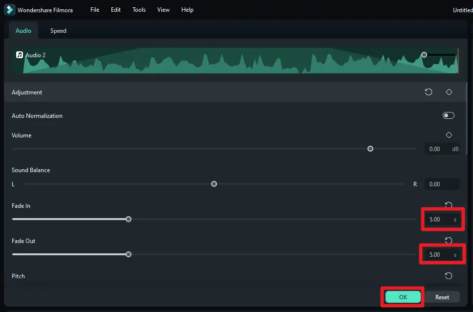 ok - How to Create Audio Crossfade Effect in Filmora 21