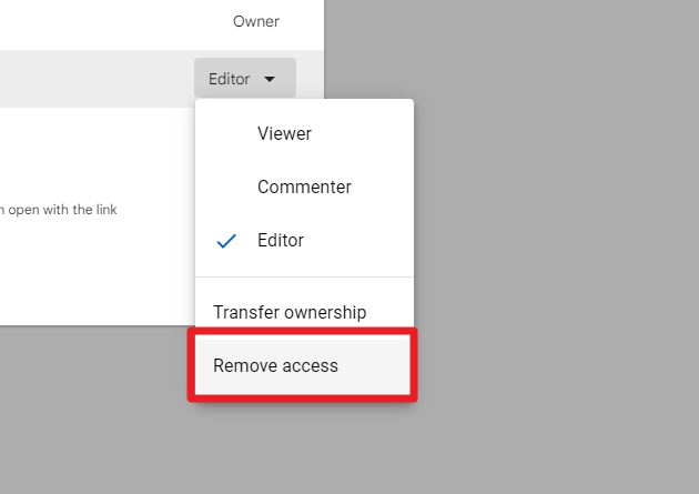 remove acces - How to Unshare Google Drive Files That You've Shared 9