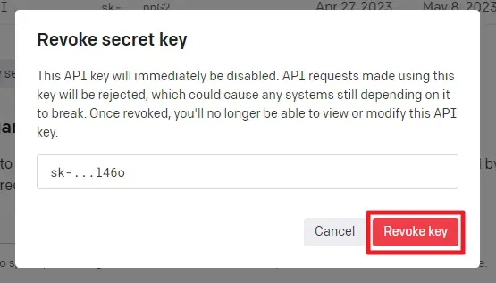 revoke secret key - How to Get Your OpenAI API Key for GPT Applications 19