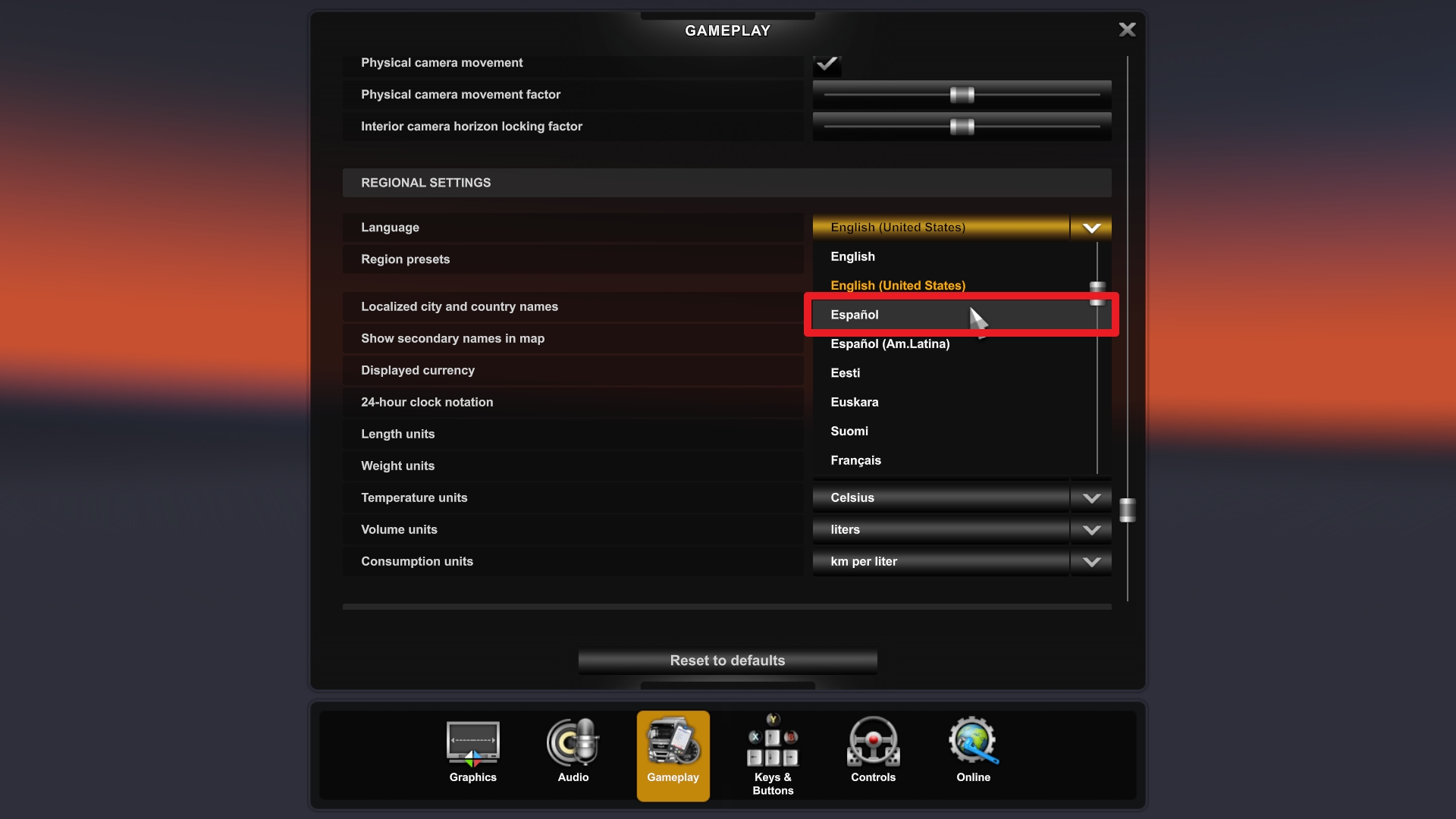 espanol - How to Change ETS2 In-Game Language 11