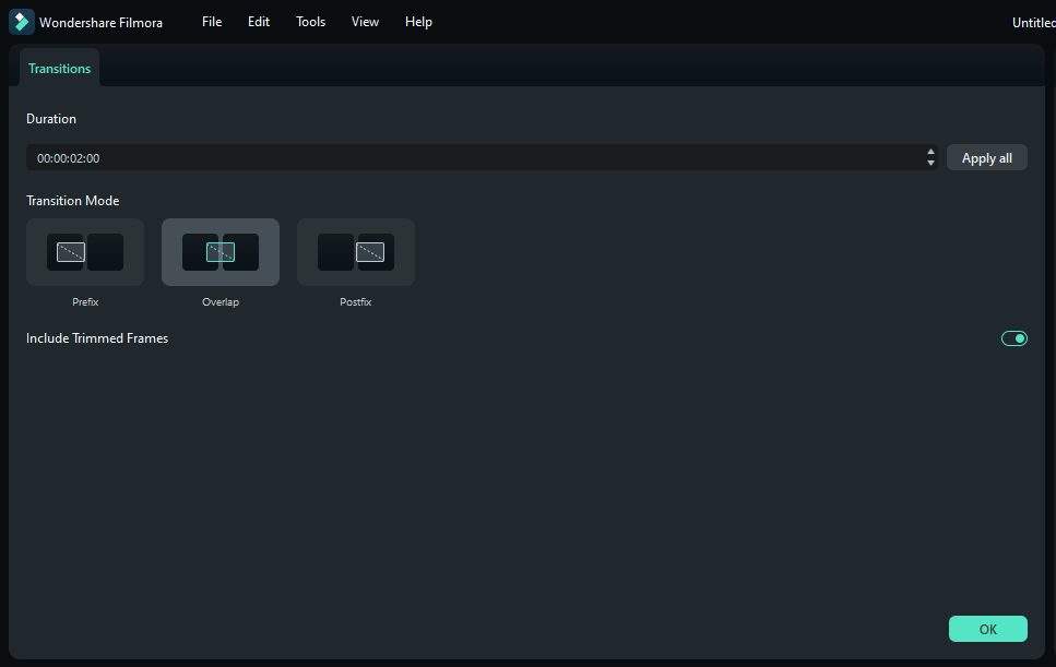 transitions settings - How to Add Transition Between Scenes in Filmora 15