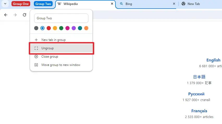 ungroup - How to Easily Ungroup Tabs in Chrome PC 11