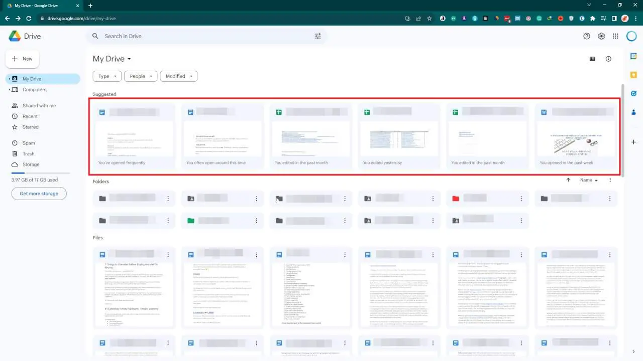 How to Remove Suggestion Files on Google Drive